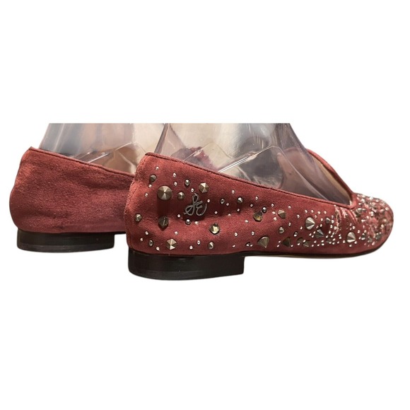SAM EDELMAN Avalon Flats Burgundy Wine Suede‎ Sequin Flats Fairy Grunge W Sz 7.5 - Picture 6 of 16